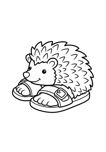 Coloring Page: Hedgehog In Sandals Coloring Page