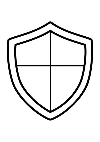Heraldic Shield Coloring Page: Design Your Own Crest