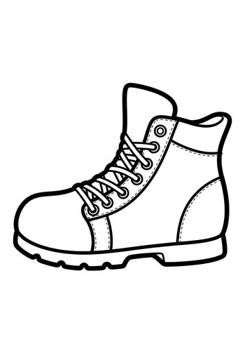 Hiking Boot Coloring Page Fun