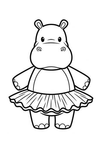 Hippo Ballerina Coloring Page: A Delightful Dance