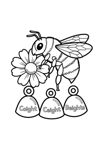 Honey Bee's Flower Feast Coloring Page