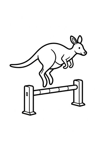 Hopping Kangaroo Coloring Page