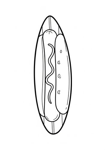 Hot Dog Coloring Page For Food Lovers