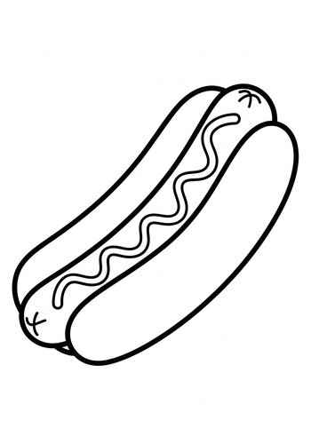 Hot Dog Coloring Page For Foodie Fun