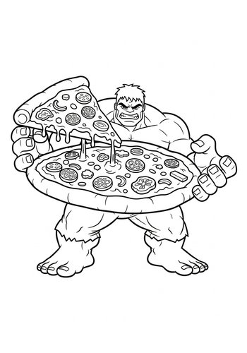 Hulk's Giant Pizza Party: A Coloring Adventure
