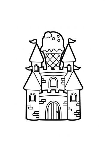 Ice Cream Castle Coloring Page