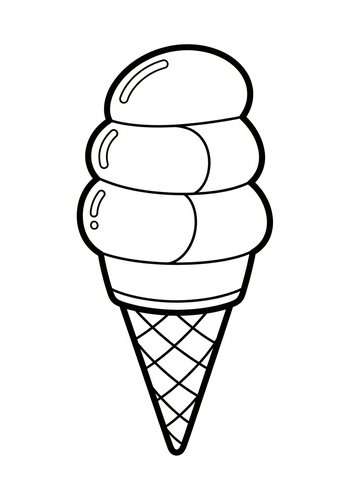 Ice Cream Cone Coloring Page: Sweet Treat Fun