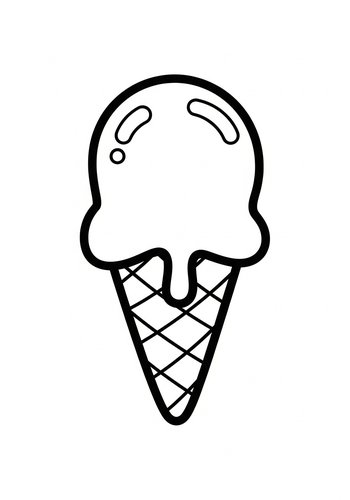 Ice Cream Cone Coloring Page: Sweet Treat Fun