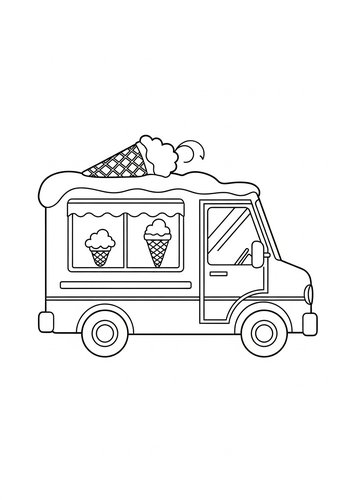 Ice Cream Truck Coloring Page: Sweet Summer Fun