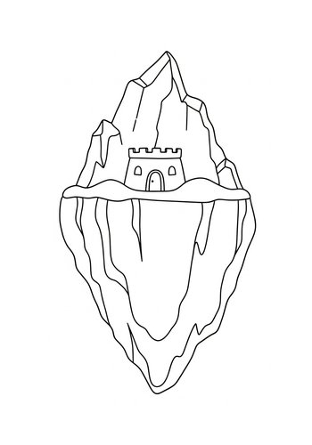 Iceberg Castle Coloring Page: A Frozen Fortress