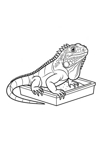 Iguana Coloring Page: Scaly Friend Awaits