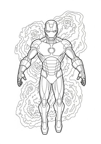 Iron Man Floating In Space Coloring Page