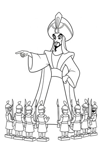 Jafar As Sultan: Giving Orders Coloring Page