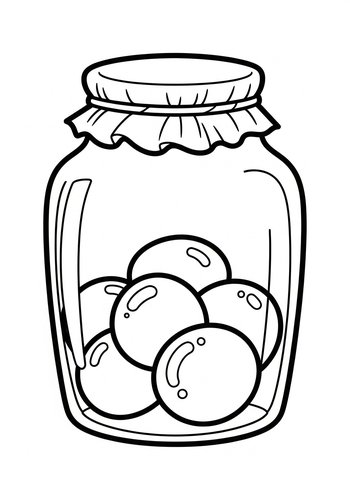 Jar Of Marbles Coloring Page