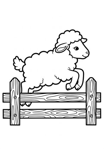 Jumping Sheep Coloring Page: Farm Fun