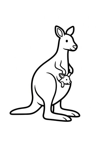 Kangaroo And Joey Coloring Page Fun