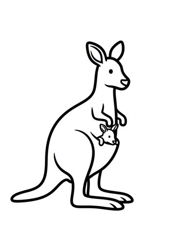 Kangaroo And Joey Coloring Page Fun