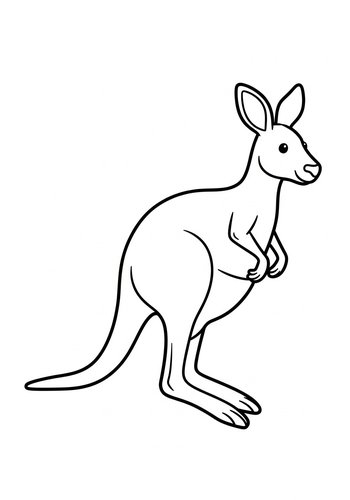 Kangaroo Coloring Page For Kids - Printable Fun