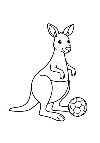 Kangaroo Soccer Star Coloring Page