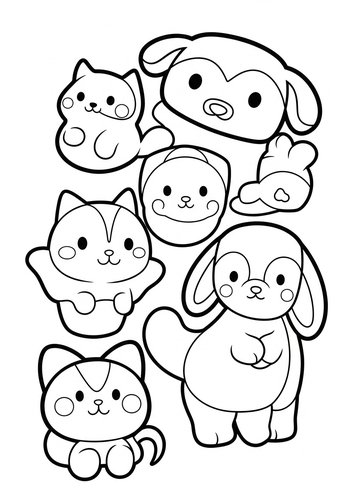 Coloring Page: Kawaii Critters Coloring Page: Cute And Simple Designs