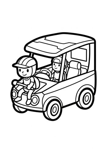 Kids' Car Adventure Coloring Page
