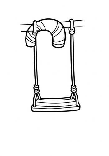Kids Playground Swing Coloring Page