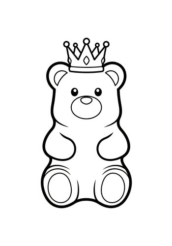 King Teddy Bear Coloring Page