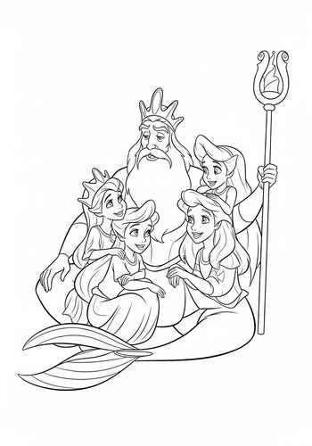King Triton's Slumber Party: A Coloring Adventure With His Daughters