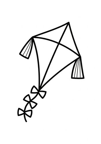 Kite Coloring Page For Kids