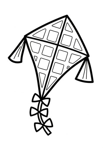 Kite Coloring Page For Kids