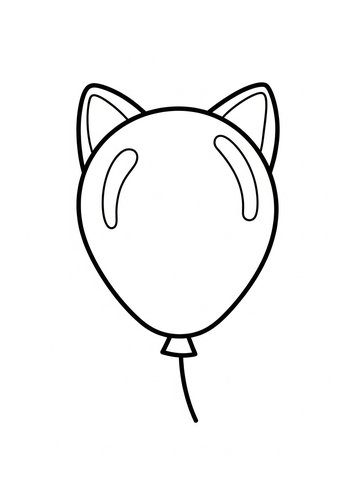 Kitty Balloon Coloring Page Fun