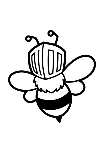 Knight Bee Coloring Page: Ready For Adventure