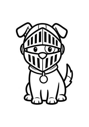 Knight Dog Coloring Page