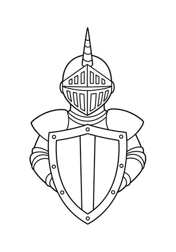 Knight In Shining Armor Coloring Page