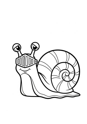 Knight Snail Coloring Page