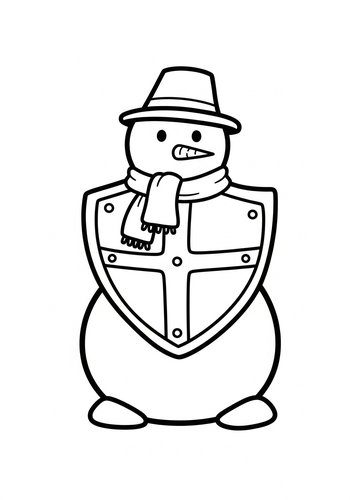 Knight Snowman Coloring Page