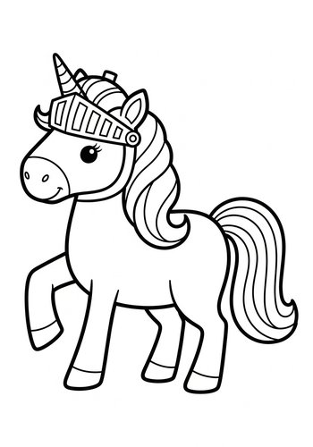Knight Unicorn Coloring Page - A Magical Quest