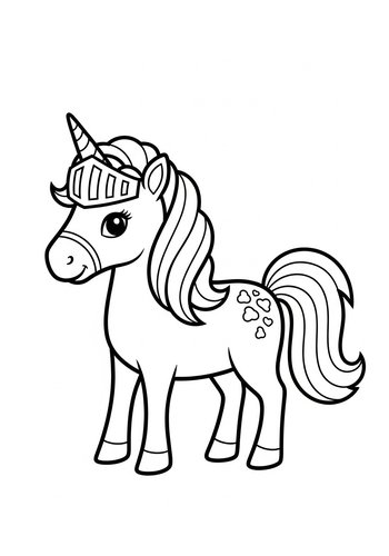 Knight Unicorn Coloring Page Fun