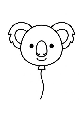 Koala Balloon Coloring Page - Printable Fun
