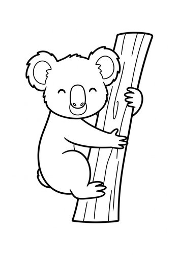 Koala Cuddles Coloring Page Fun