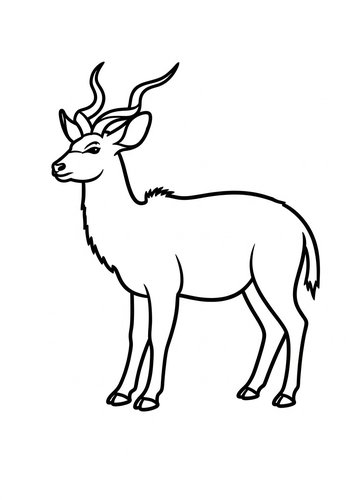 Kudu Coloring Page: African Wildlife Fun