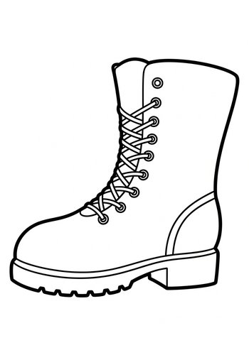 Lace-up Boot Coloring Page For All Ages
