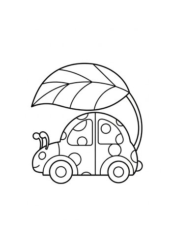 Ladybug Car Coloring Page: A Whimsical Ride