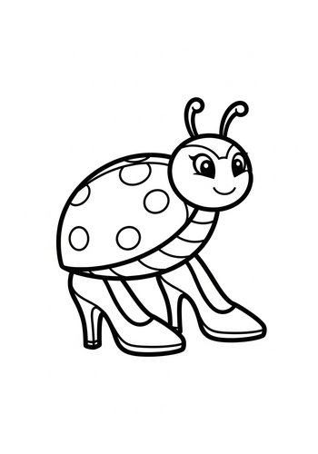 Ladybug In Heels Coloring Page