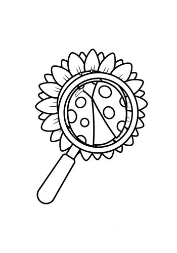 Ladybug Magnified: Coloring Page Fun