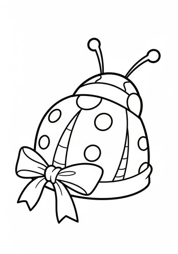 Ladybug With Bow Coloring Page
