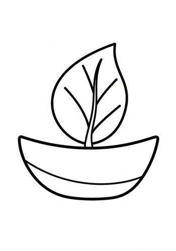 Leaf Boat Coloring Page: Botanical Adventure