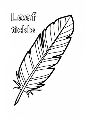 Leaf Tickle Coloring Page - Fun & Relaxing Art