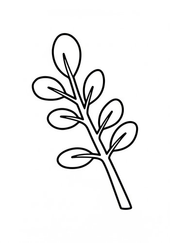 Leafy Branch Coloring Page - Botanical Fun