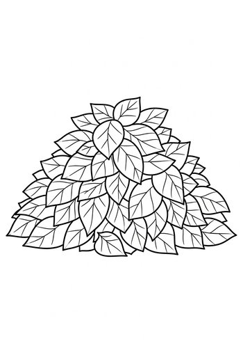 Leafy Heap Coloring Page: Botanical Fun